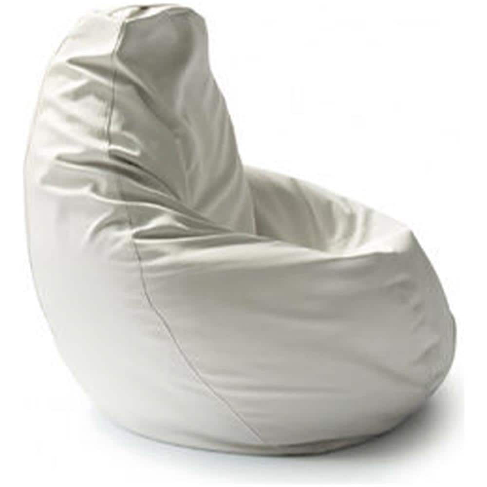 Pouf Annachiara, Pouf A Sacco, 100% Made In Italy, Poltrona A Sacco In Ecopelle, Cm 70x70h110, Bianco - Foto 2