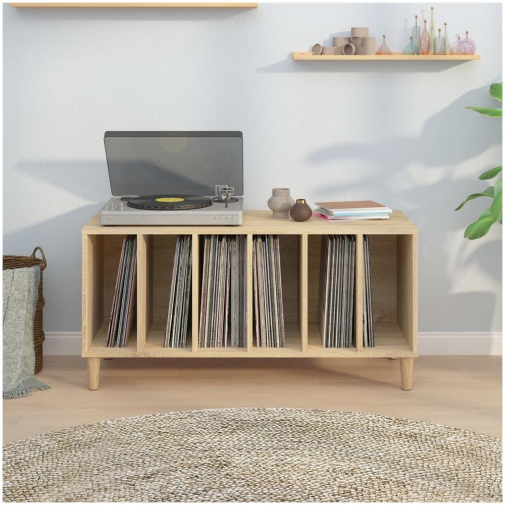 Mobile Porta Dischi Rovere Sonoma 100x38x48cm Legno Multistrato - Foto 2