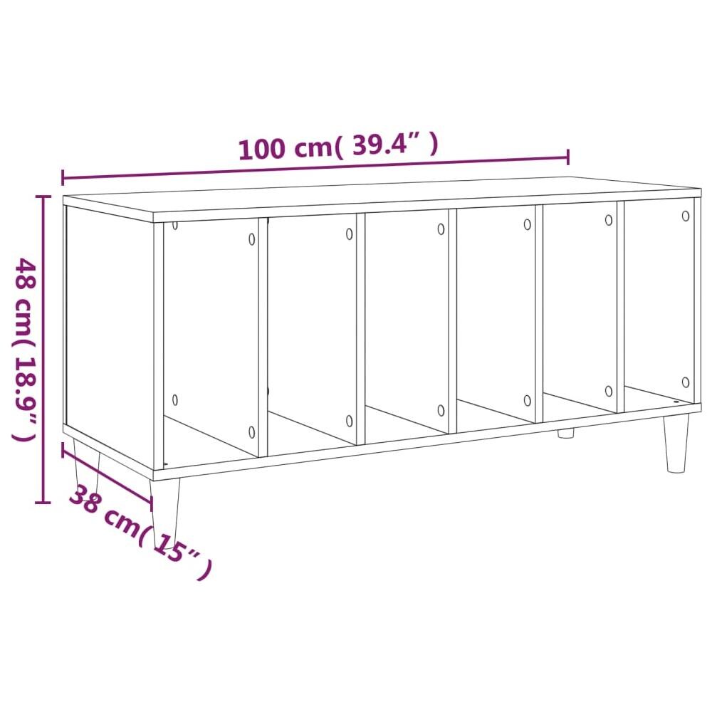 Mobile Porta Dischi Rovere Sonoma 100x38x48cm Legno Multistrato - Foto 7
