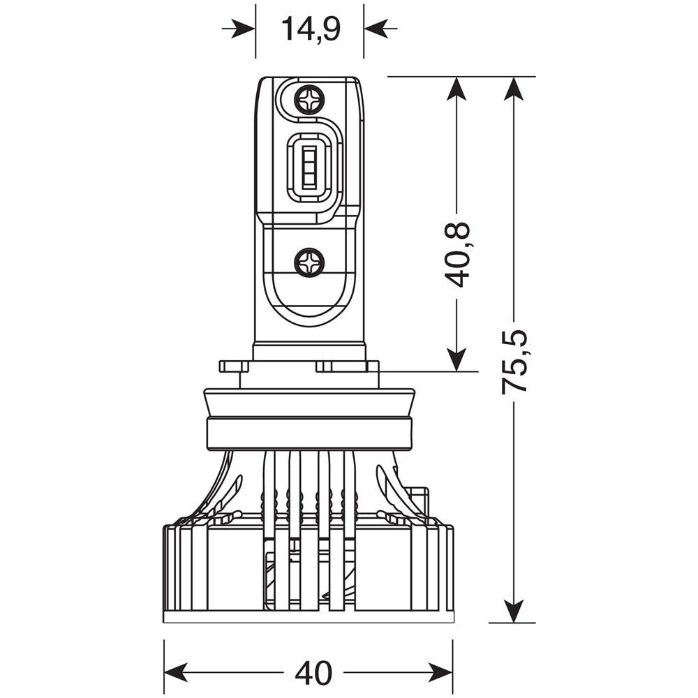 9/32v Halo Led Serie 7 Compact - (h8-h9-h11-h16) - 36w - Pgj19-x - 2 Pz - Scatola - Foto 2
