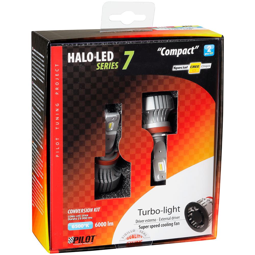 9/32v Halo Led Serie 7 Compact - (h8-h9-h11-h16) - 36w - Pgj19-x - 2 Pz - Scatola - Foto 3