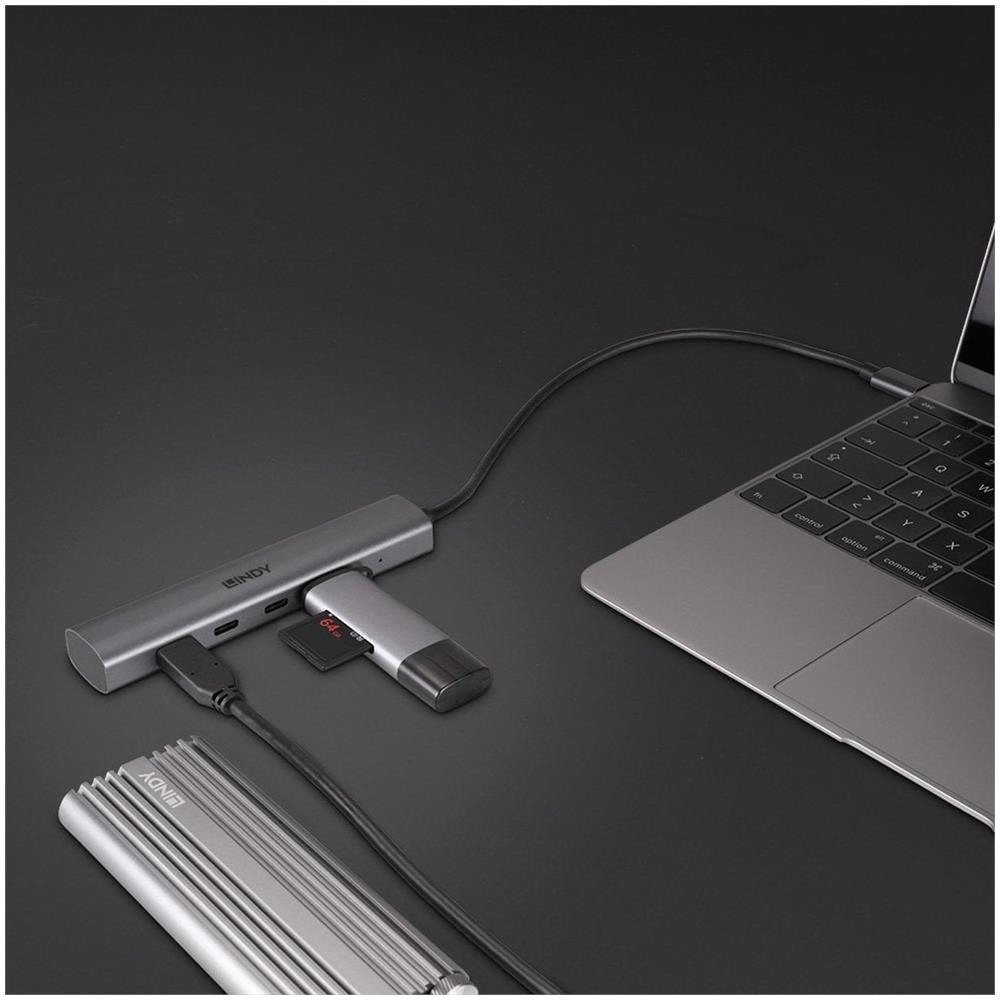 43384 hub di interfaccia USB tipo-C 10000 Mbit /s Grigio - Foto 5