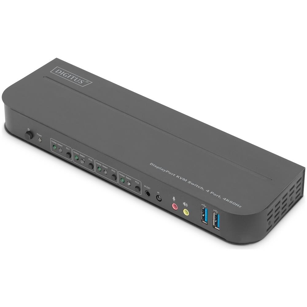 Switch KVM, 4 porte, 4K60Hz, 4 x DP in, 1 x DP /HDMI out - Foto 1