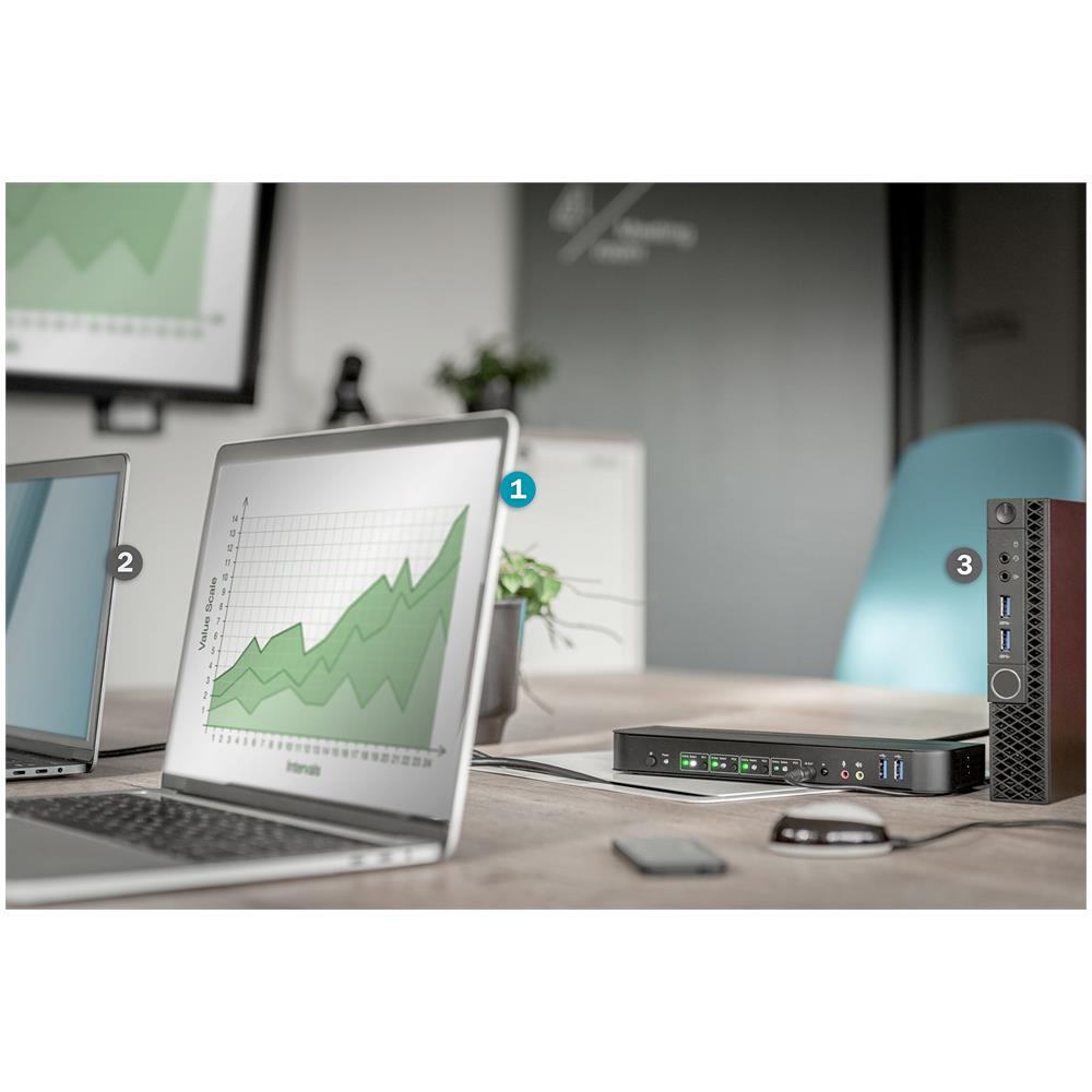 Switch KVM, 4 porte, 4K60Hz, 4 x DP in, 1 x DP /HDMI out - Foto 7