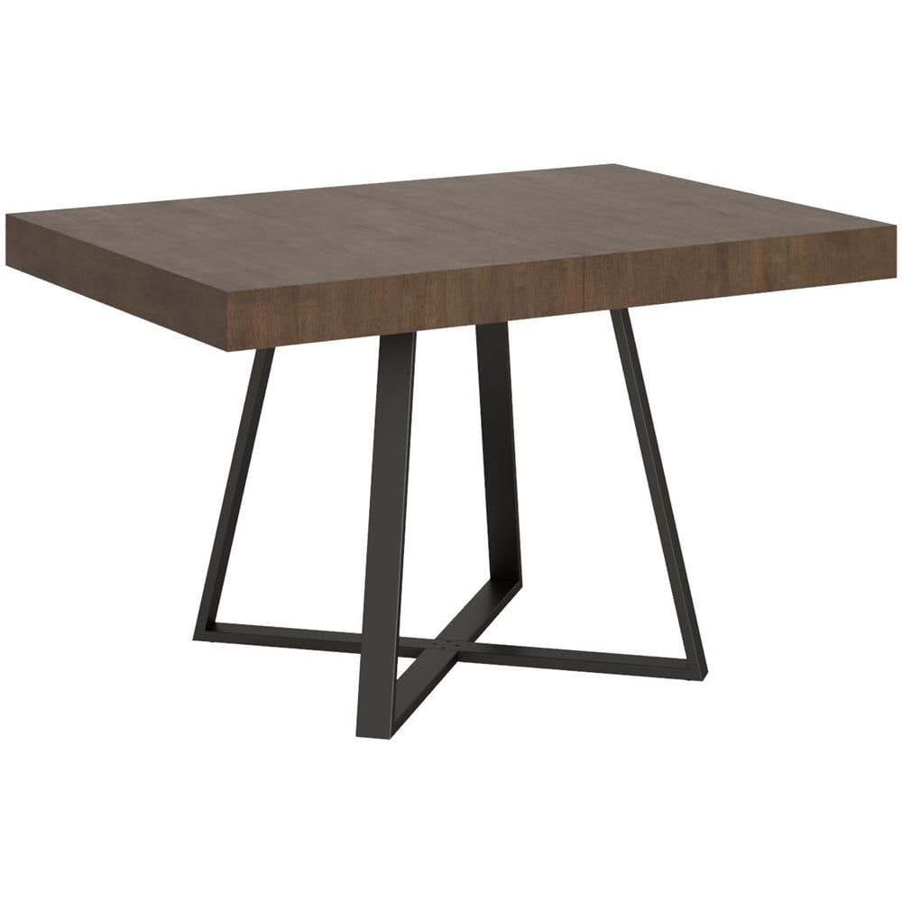 Tavolo allungabile 90x130/390 cm Abbraccio noce gambe antracite - Foto 1