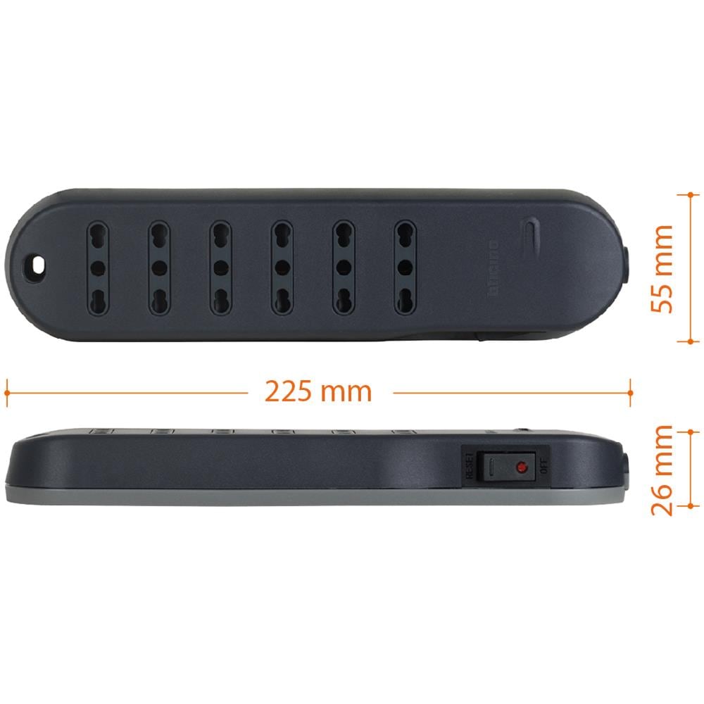 Slim6 prolunghe e multiple 1,5 m 6 presa (e) AC Interno Grigio - Foto 5