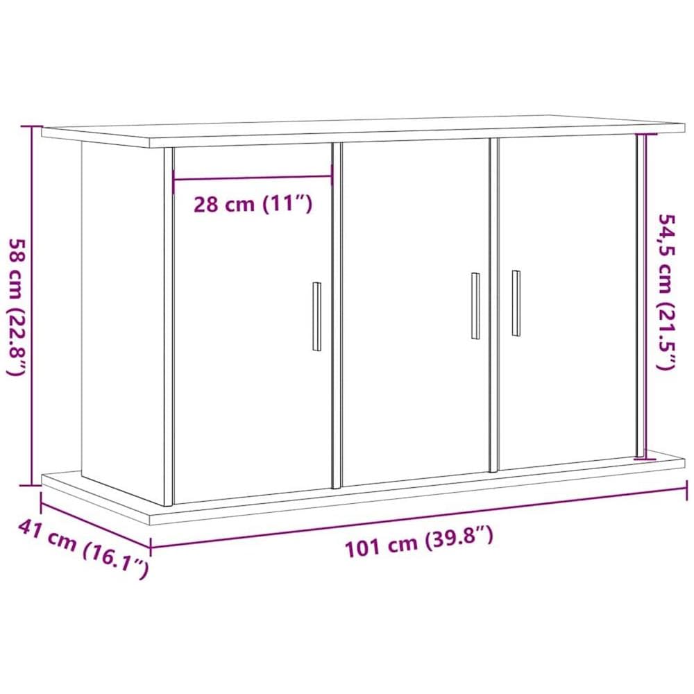 Supporto Acquario 101x41x58 cm Multistrato Rovere Artigianale - Foto 10
