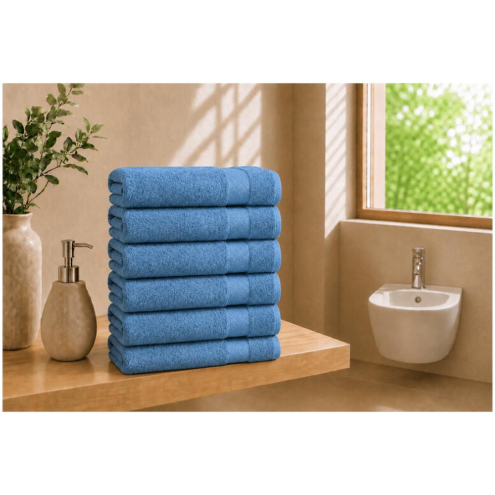 Set 6 Asciugamani Ospite 40x60 cm - Scuba Blu - Foto 1