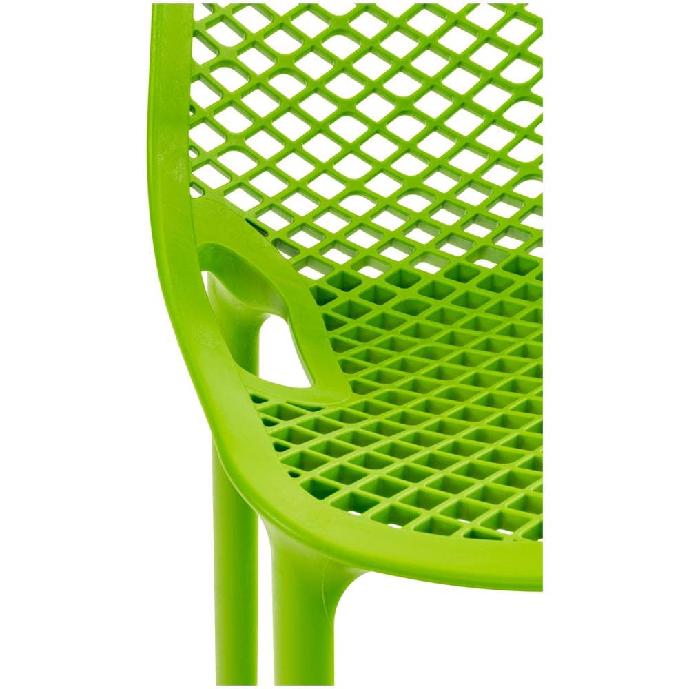 Sgabello Alto Outdoor Air in Polipropilene I Sgabello Impilabile Alt. 75 CM | Sgabello Bar Facile da Pulire I Sedia Design Carico Max 130 kg Verde - Foto 5