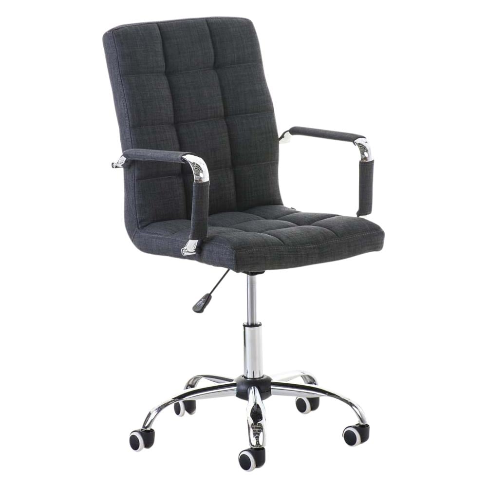 Sedia Ufficio Deli V2 in Stoffa I Sedia Studio Girevole Sedia Pc Imbottita con Braccioli, Seduta Regolabile 45-54 CM I Poltrona Pc con Ruote Grigio - Foto 1
