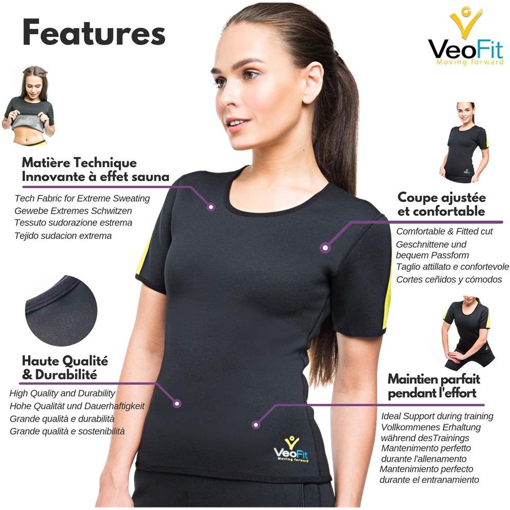 Maglietta di Sudorazione: T-Shirt Dimagrante per Donna - tonifica Le Braccia, la Pancia e i Fianchi per Una Pelle più Soda e Una Silhouette affinata - XXXL - Foto 2