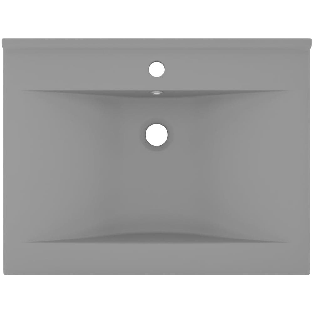 Lavabo con Foro Rubinetto Grigio Chiaro Opaco 60x46 cm Ceramica - Foto 2