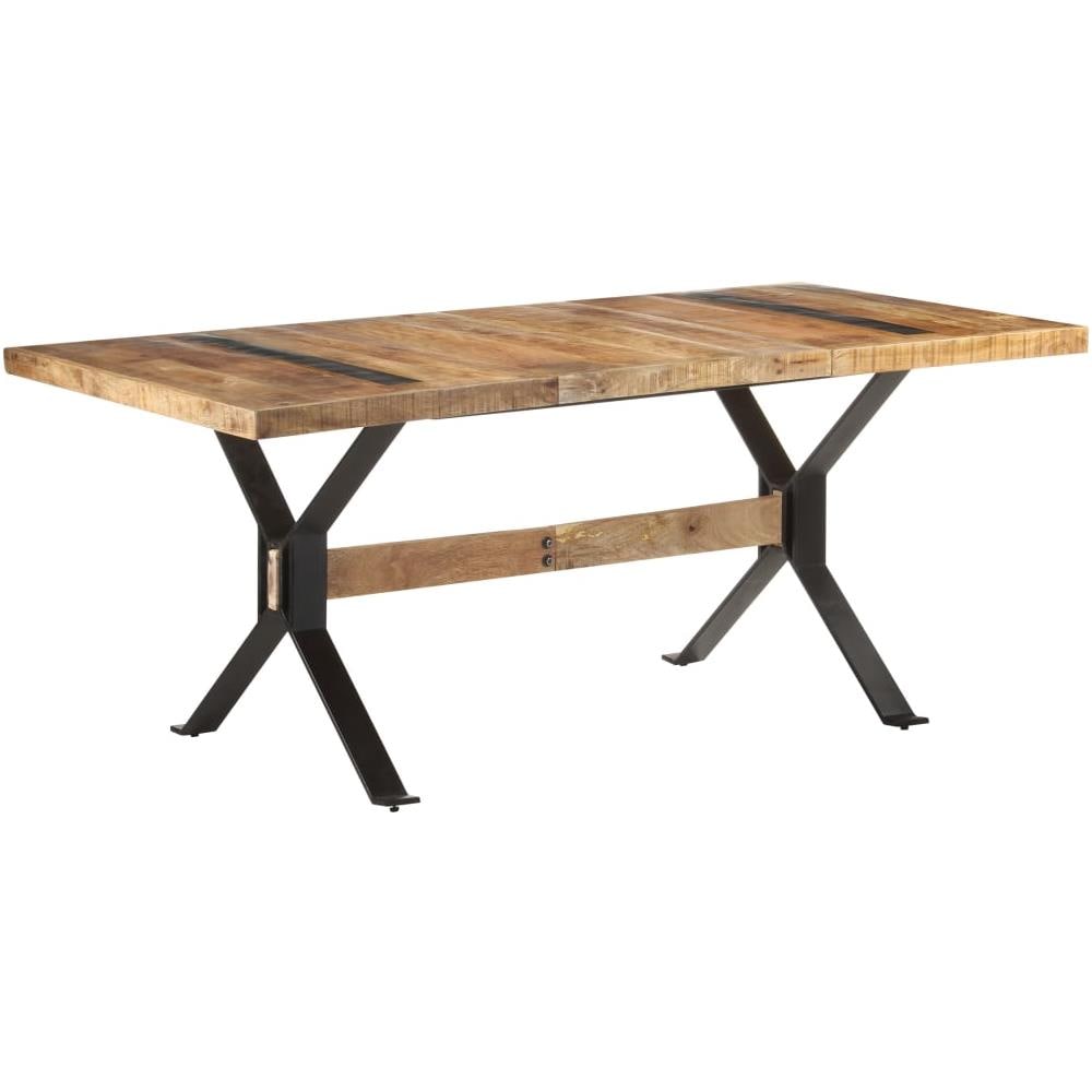 Tavolo Da Pranzo 180x90x76 Cm In Legno Massello Di Mango Grezzo - Foto 8