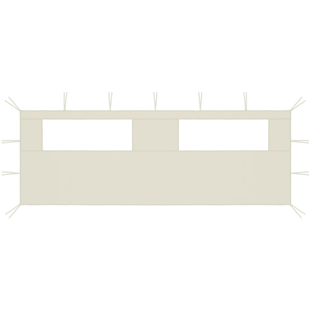 Parete con Finestre per Gazebo 6x2 m Crema - Foto 1