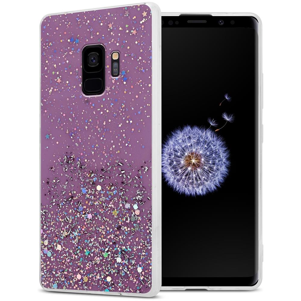 Custodia Compatibile Con Samsung Galaxy S9 In Viola Con Glitter - Coperchio Protettivo In Silicone Tpu Flessibile Con Glitter Scintillanti - Foto 1