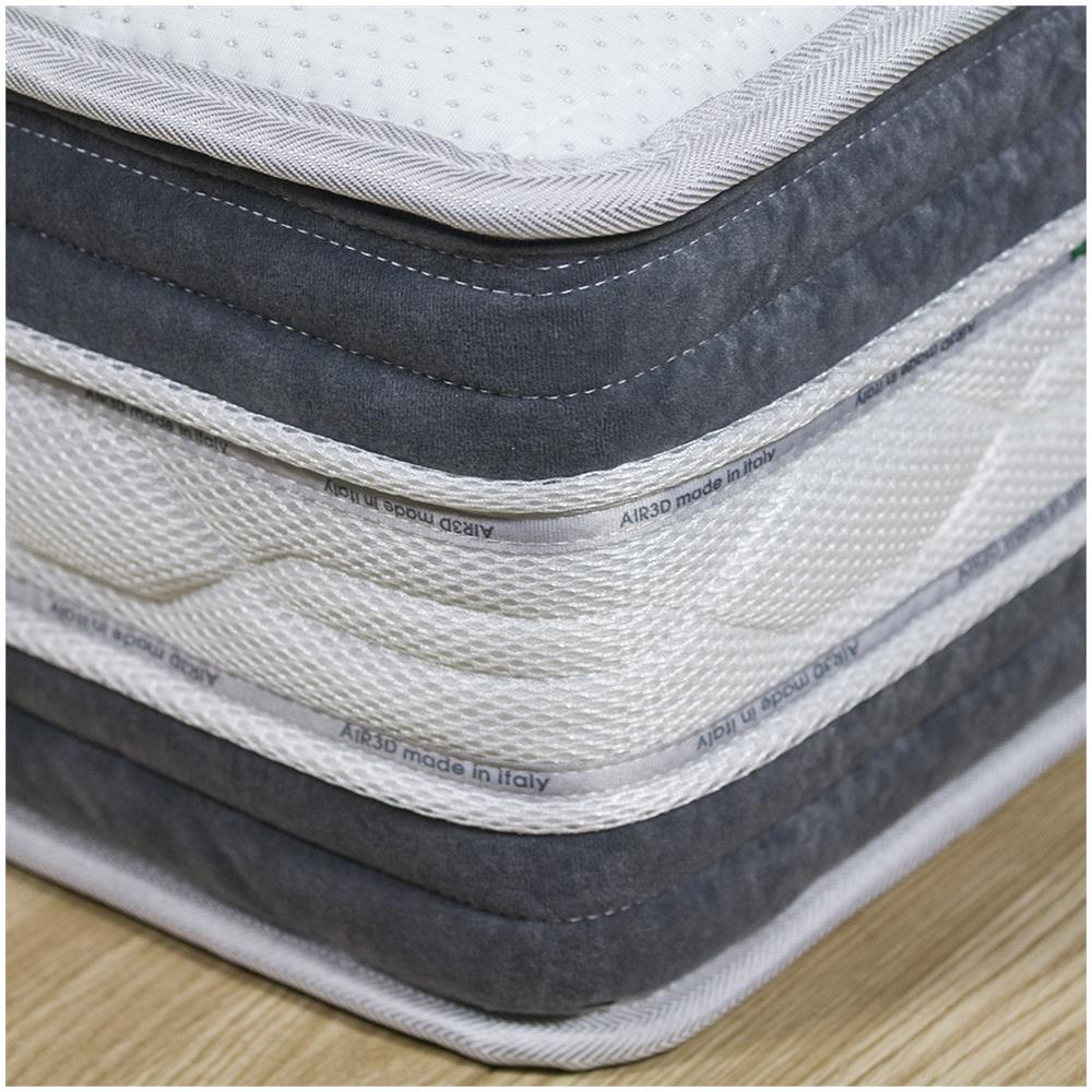 Materasso A Molle Insacchettate E Memory Piazza E Mezza 120x190 Tenerife Sfoderabile Alto 25cm A 7 Zone Con Fodera Silver Fresh Agli Ioni D'argento - Foto 2