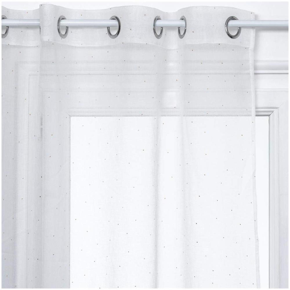 Tenda Da Salone Bianca, Stampa A Pois Oro, Atmosphera, 140 X 240 Cm - Foto 1