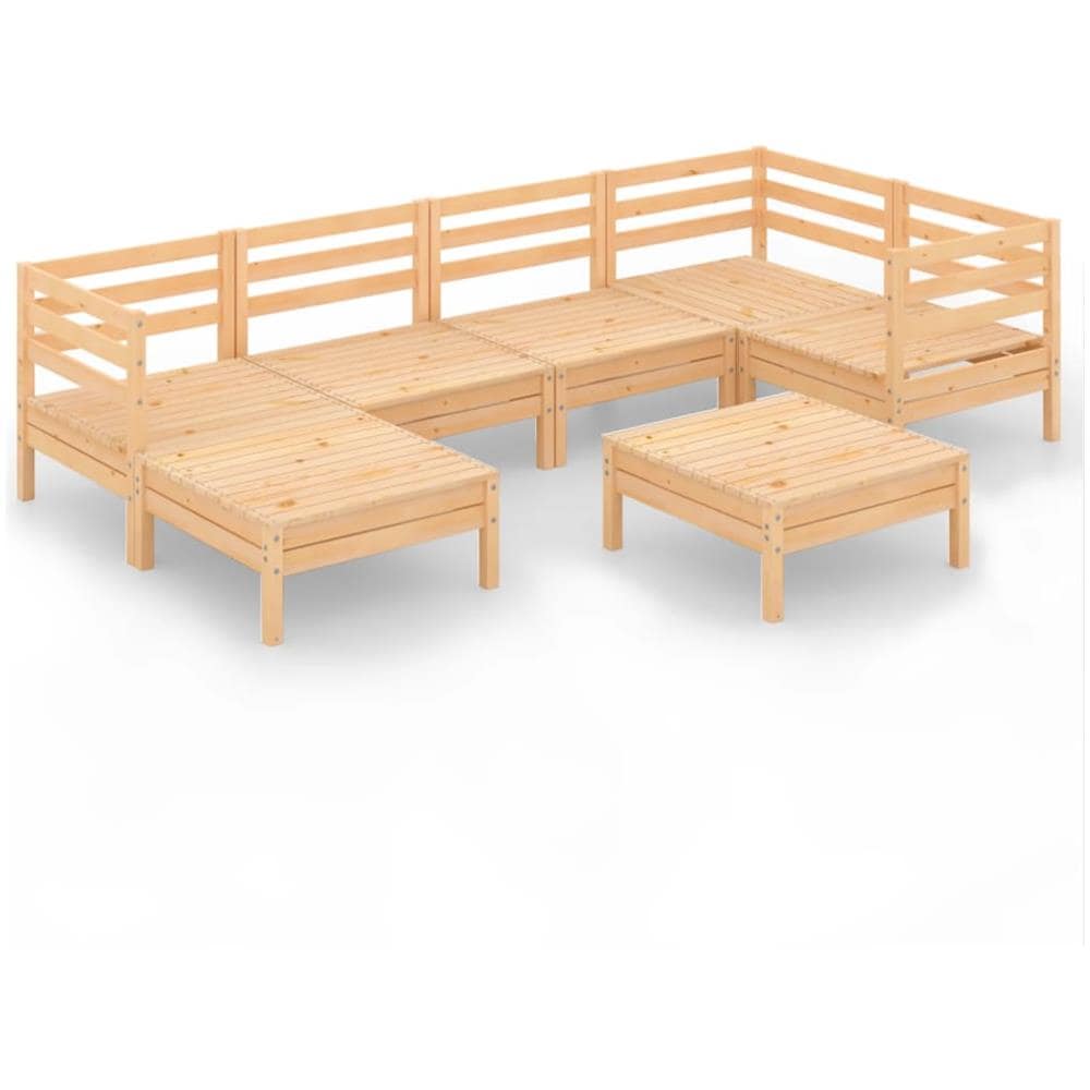 Set Salotto da Giardino 7 pz in Legno Massello di Pino - Foto 2