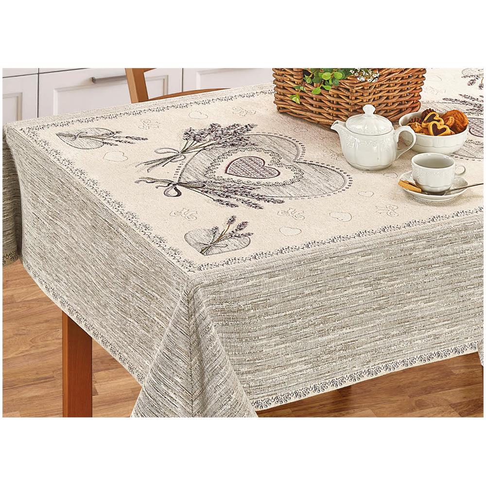 Tovaglia Copritavolo Centrino Runner Tavola Fantasia Floreale Lavanda Made Italy 140x140 Lavanda - Foto 2