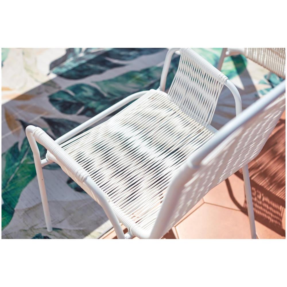 Set Da Giardino Tavolo 6 Poltrone Alluminio Bianco Alondra - Foto 2