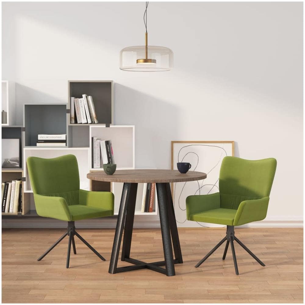 Sedie Da Pranzo Girevoli 2 Pz Verde Chiaro In Velluto - Foto 1