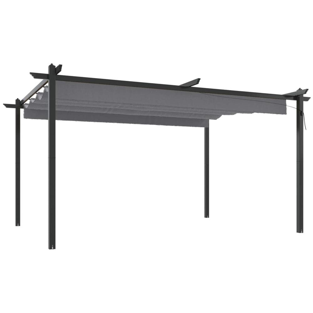 Pergola Da Giardino Con Tetto Retrattile 4x3 M Antracite - Foto 2