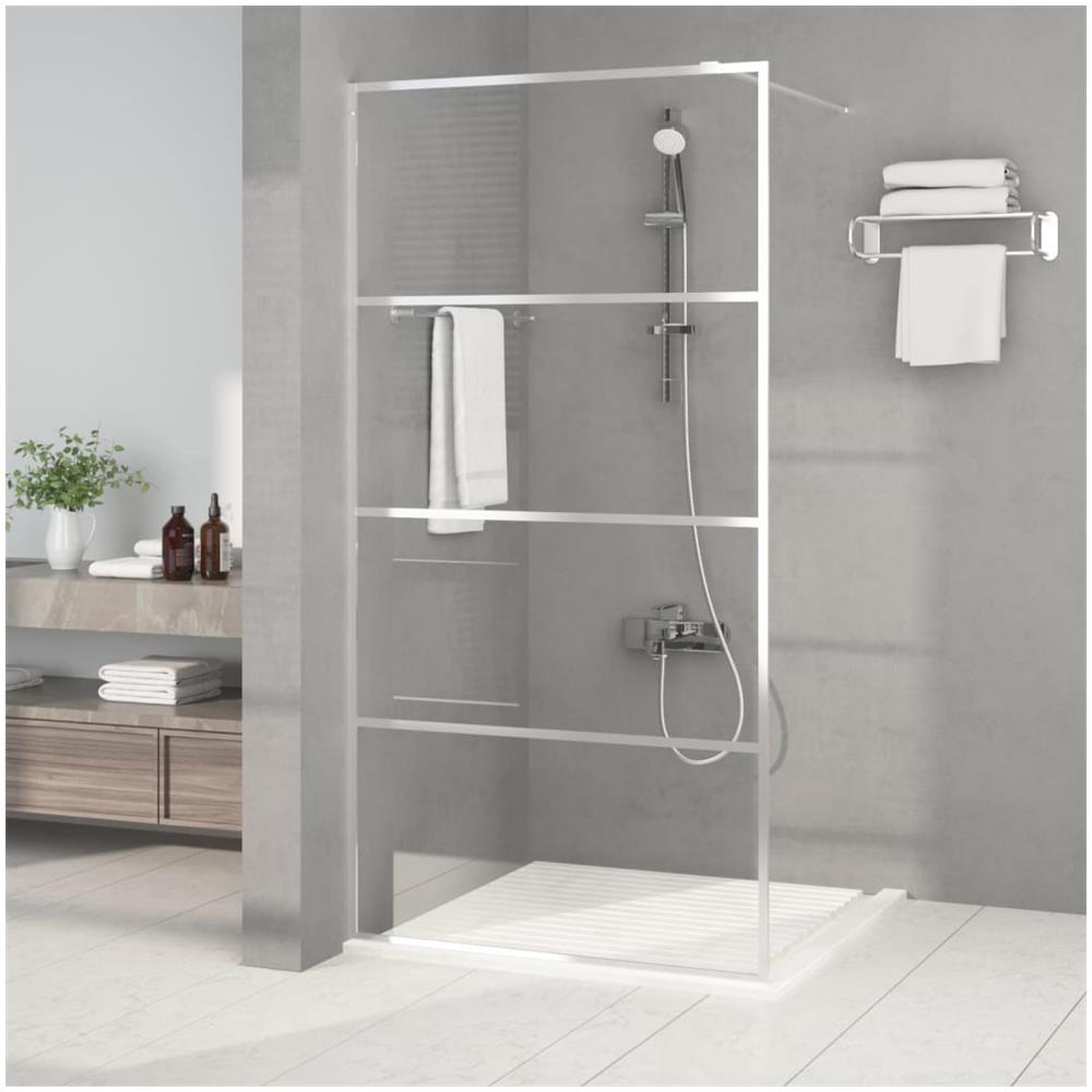 Parete Doccia Walk In Argento 100x195 Cm Vetro Trasparente Esg - Foto 1