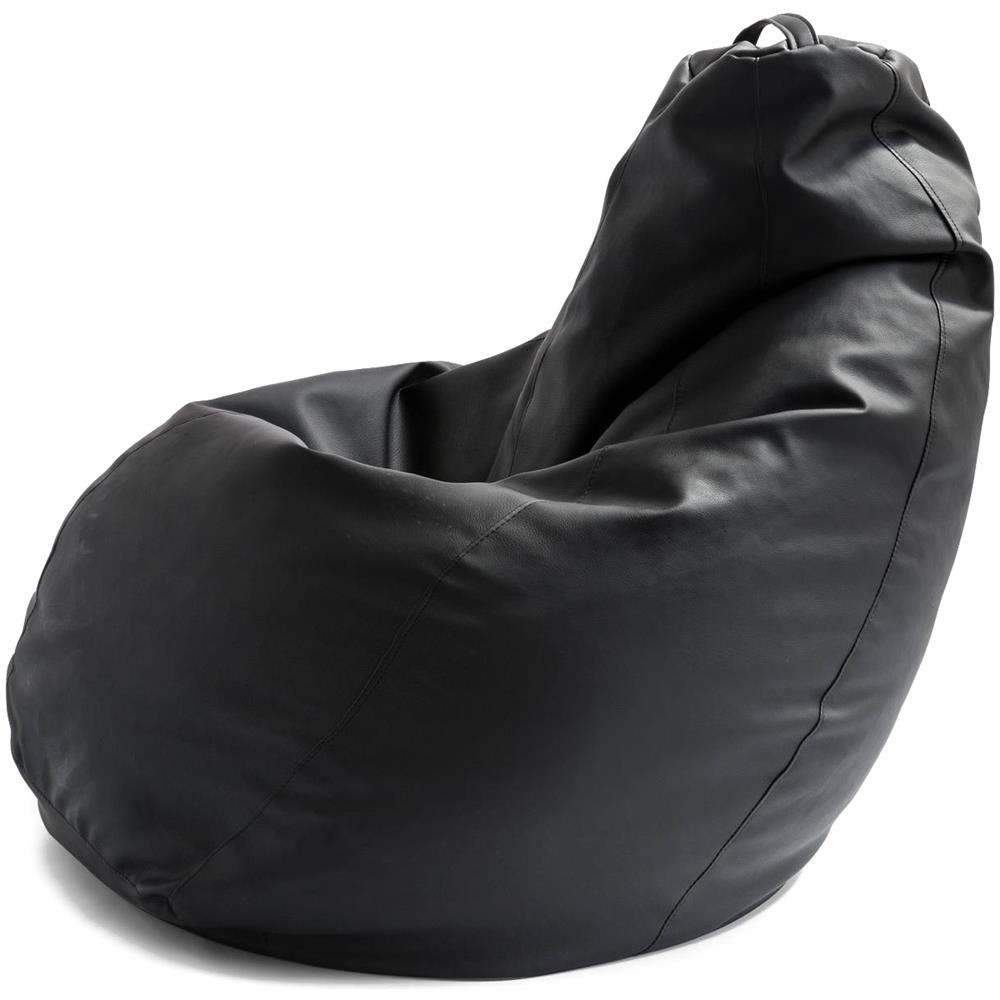Pouf Annachiara, Pouf A Sacco, 100% Made In Italy, Poltrona A Sacco In Ecopelle, Cm 70x70h110, Nero - Foto 2