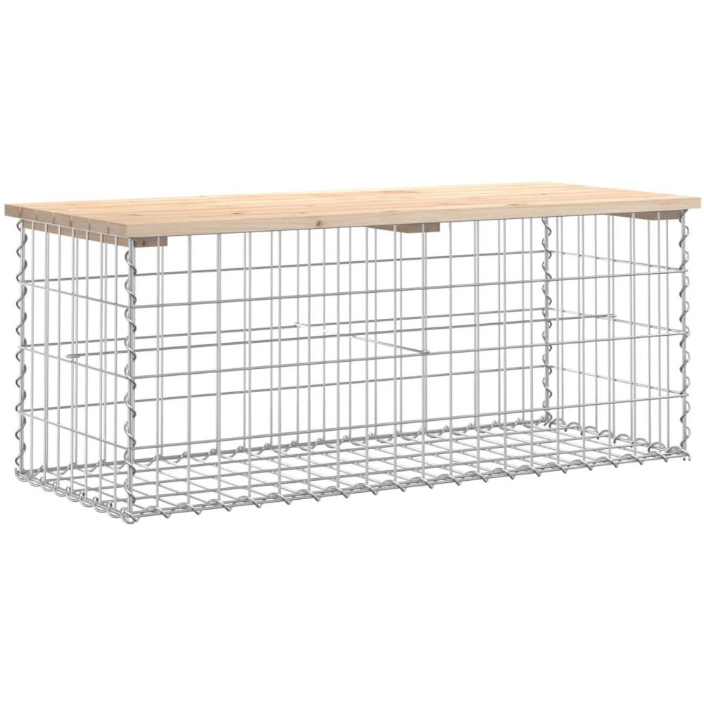 Panca Giardino Design Gabbione 103x44x42 cm Legno Massello Pino - Foto 2