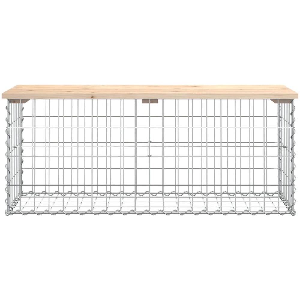 Panca Giardino Design Gabbione 103x44x42 cm Legno Massello Pino - Foto 3