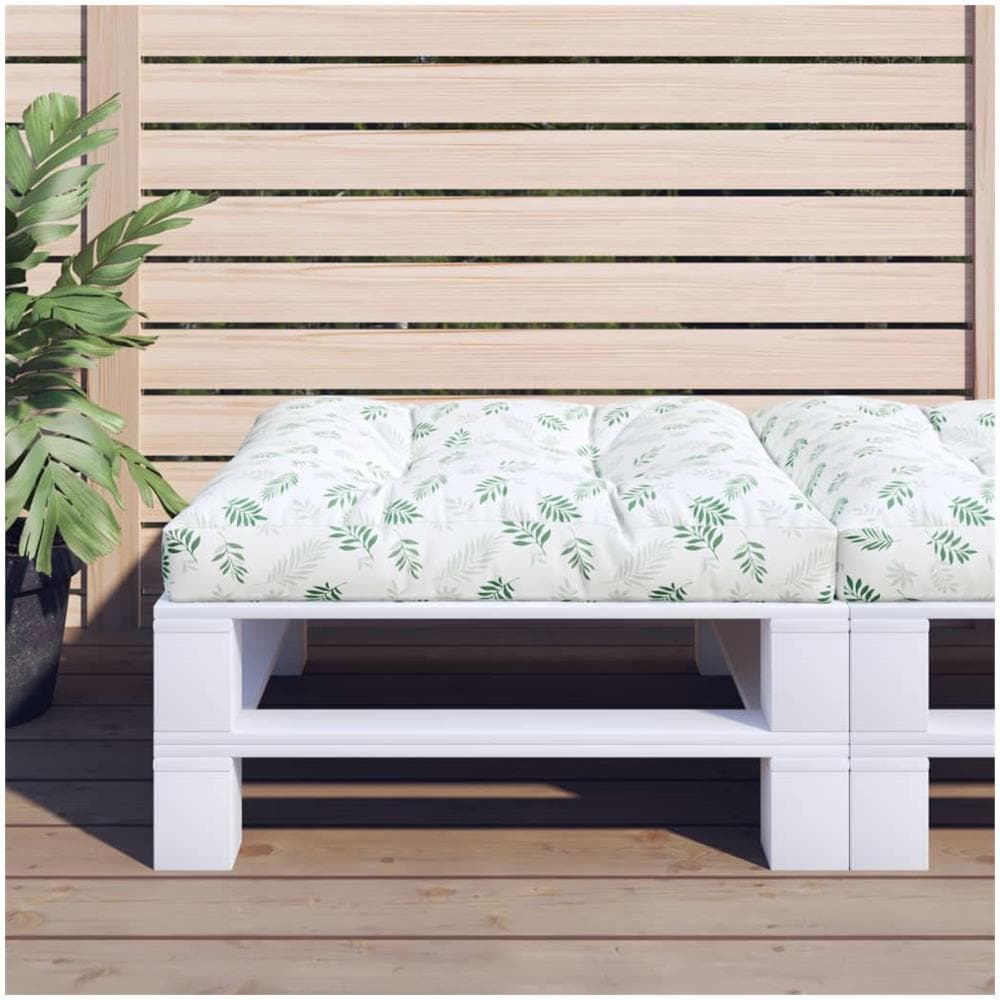 Cuscino Per Pallet Con Motivo A Foglie 80x80x12 Cm In Tessuto - Foto 1