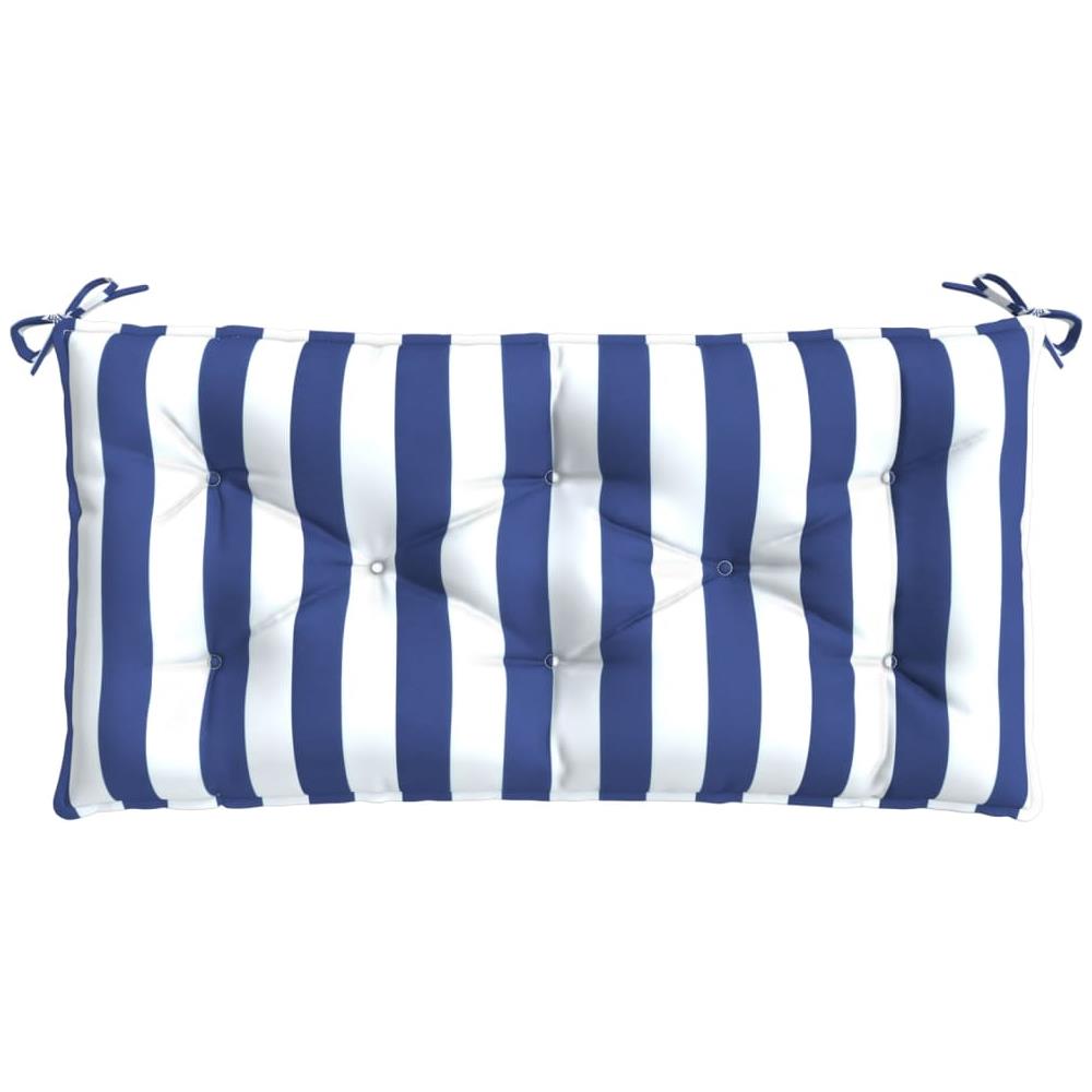 Cuscino Panca Giardino Righe Bianche E Blu 110x50x7 Cm Tessuto - Foto 2