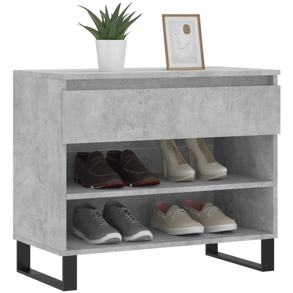 Scarpiera Grigio Cemento 70x36x60 Cm In Legno Multistrato - Foto 3