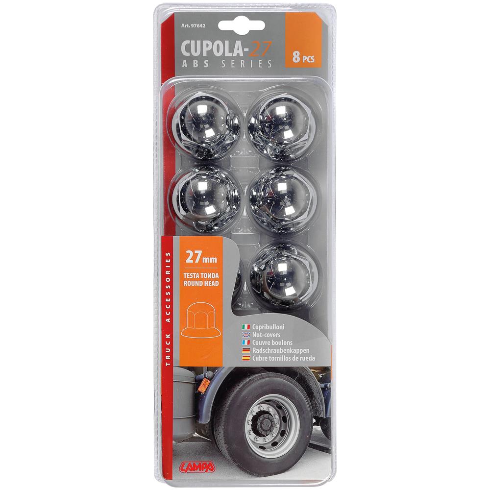 Copribulloni Cromati In Abs - ? 27 Mm - Set 8 Pz - Foto 2