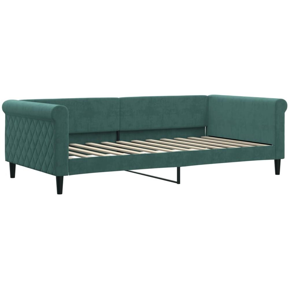 Letto Da Giorno Verde Scuro 100x200 Cm In Velluto - Foto 1