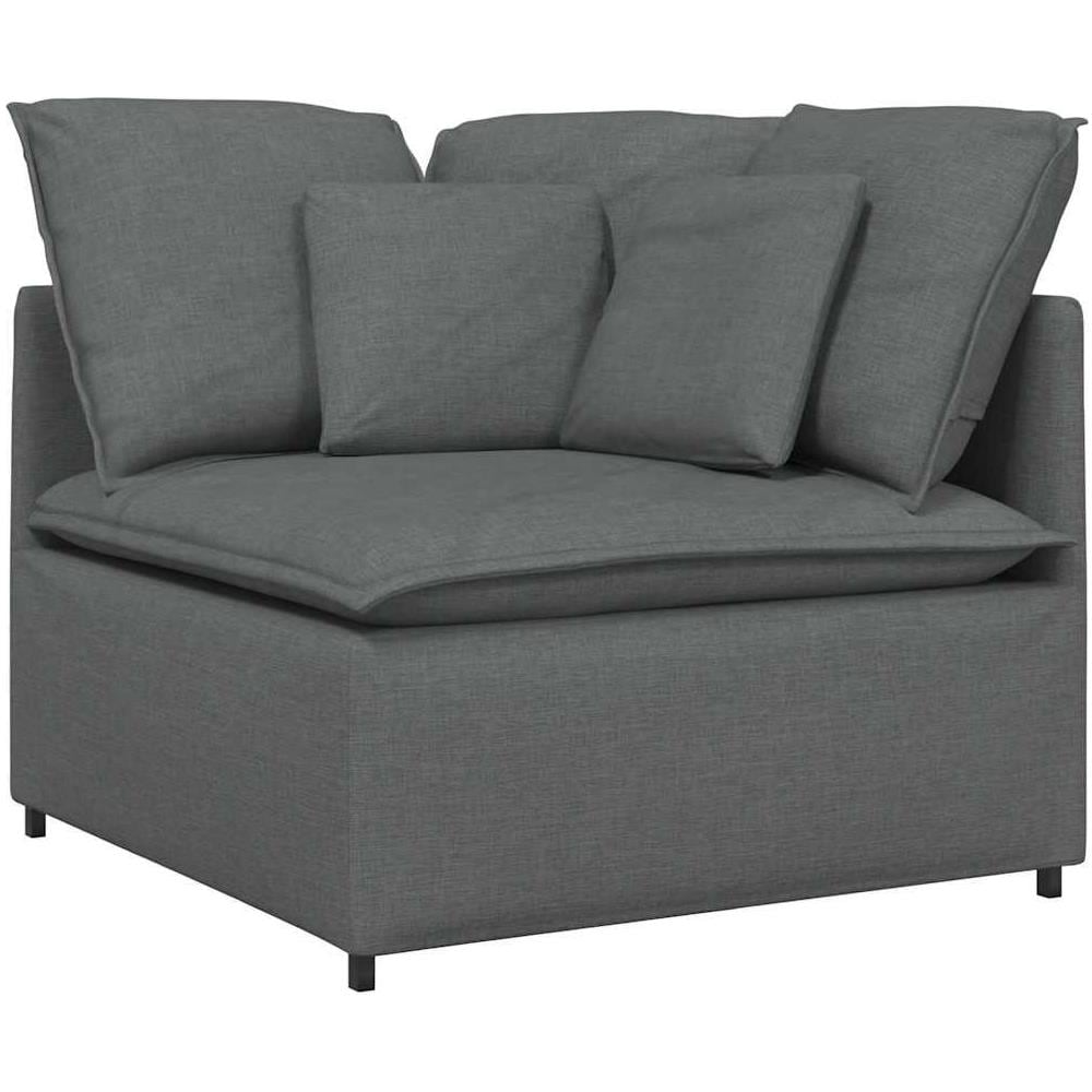 Modulo Angolare Divano Modulare con Cuscini Grigio Scuro 100 cm - Foto 1