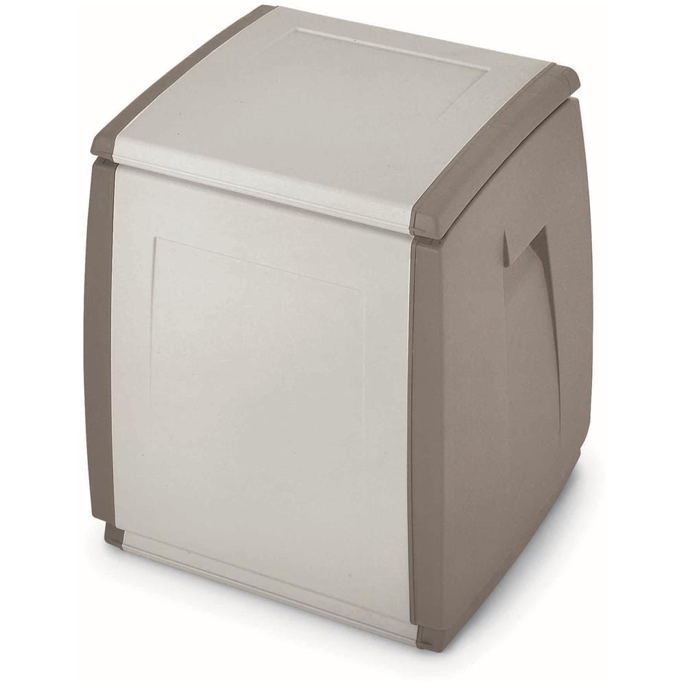 Contenitore Home Storage In&out box 55 h grigio / tortora baule in resina L54 x P54 x H57 - Foto 1