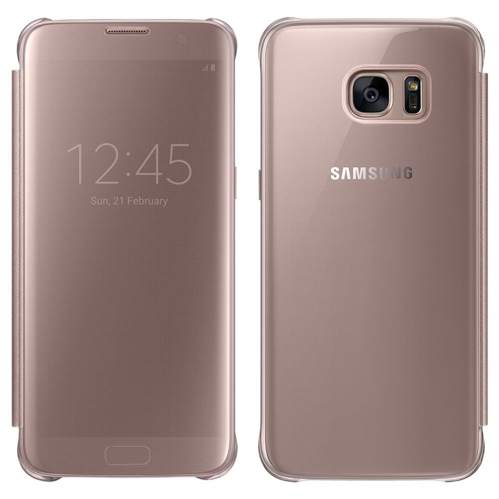 Clear view cover pink gold galaxy s7 edge - Foto 2