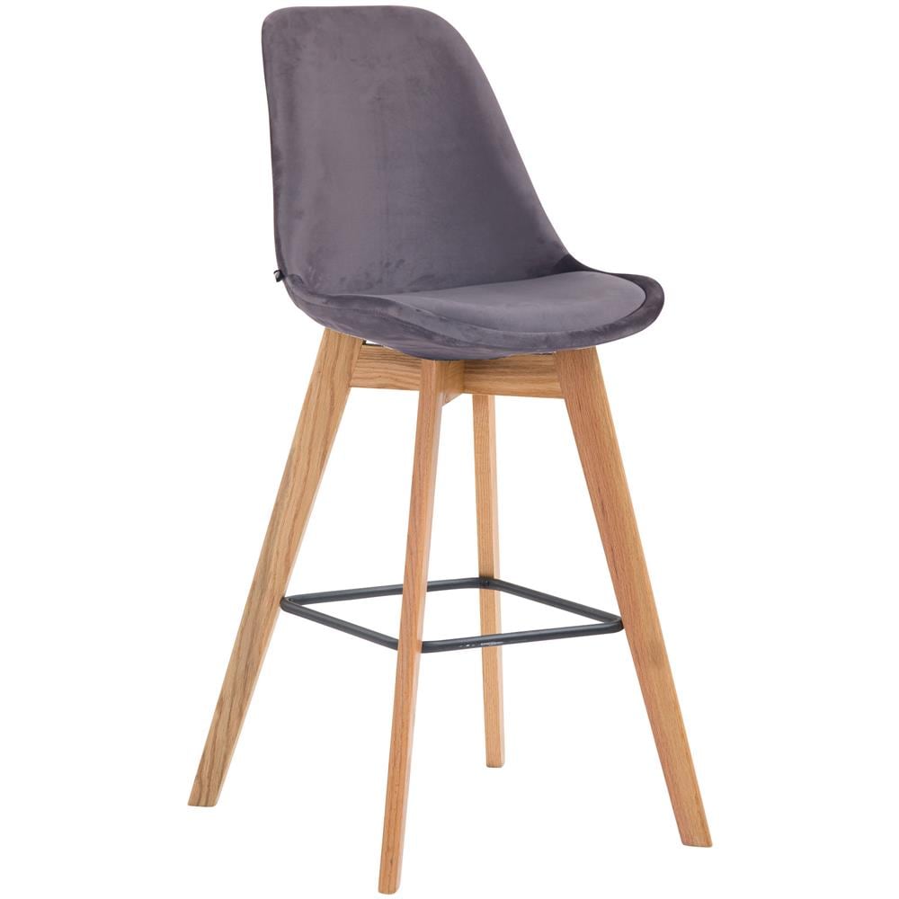 Sgabello Europrimo Per Banco E Bar | Sedia In Tessuto Cotone Grigio | Design Classico
