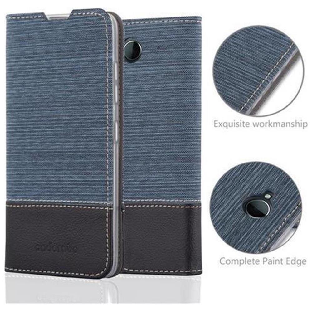 Custodia Compatibile Con Nokia Lumia 650 In Blu Scuro Nero - Coperchio Protettiva Con Chiusura Magnetica, Funzione Stand E Tasca Per Le Carte - Foto 2