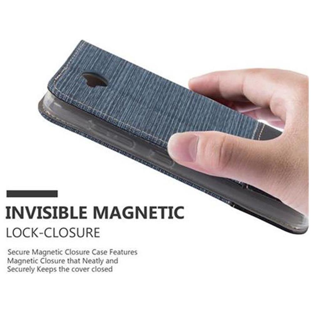 Custodia Compatibile Con Nokia Lumia 650 In Blu Scuro Nero - Coperchio Protettiva Con Chiusura Magnetica, Funzione Stand E Tasca Per Le Carte - Foto 6