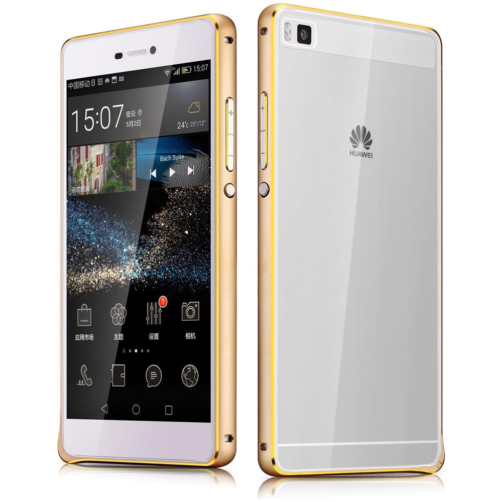 Huawei P8 Respingente Guscio Oro Fine Ultra E Alluminio Tpu Telaio - Foto 1