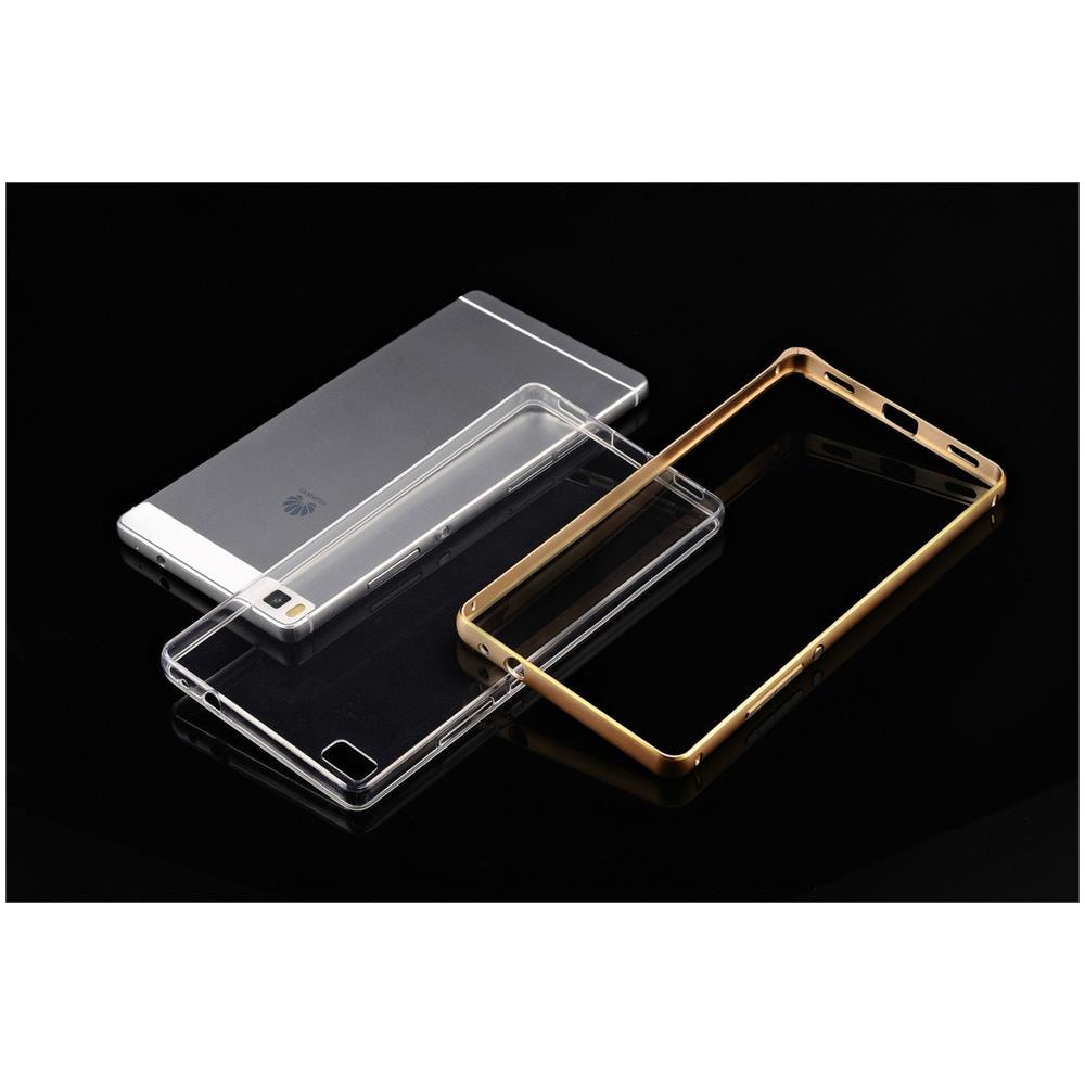 Huawei P8 Respingente Guscio Oro Fine Ultra E Alluminio Tpu Telaio - Foto 2
