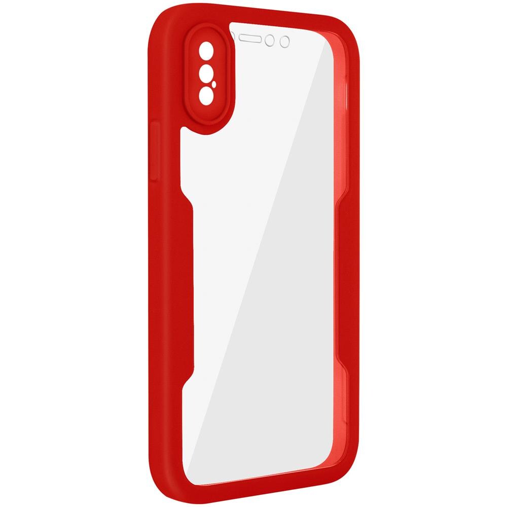 Cover Iphone X E Xs Retro Plexiglass Fronte Polimero Bordo Rosso - Foto 5