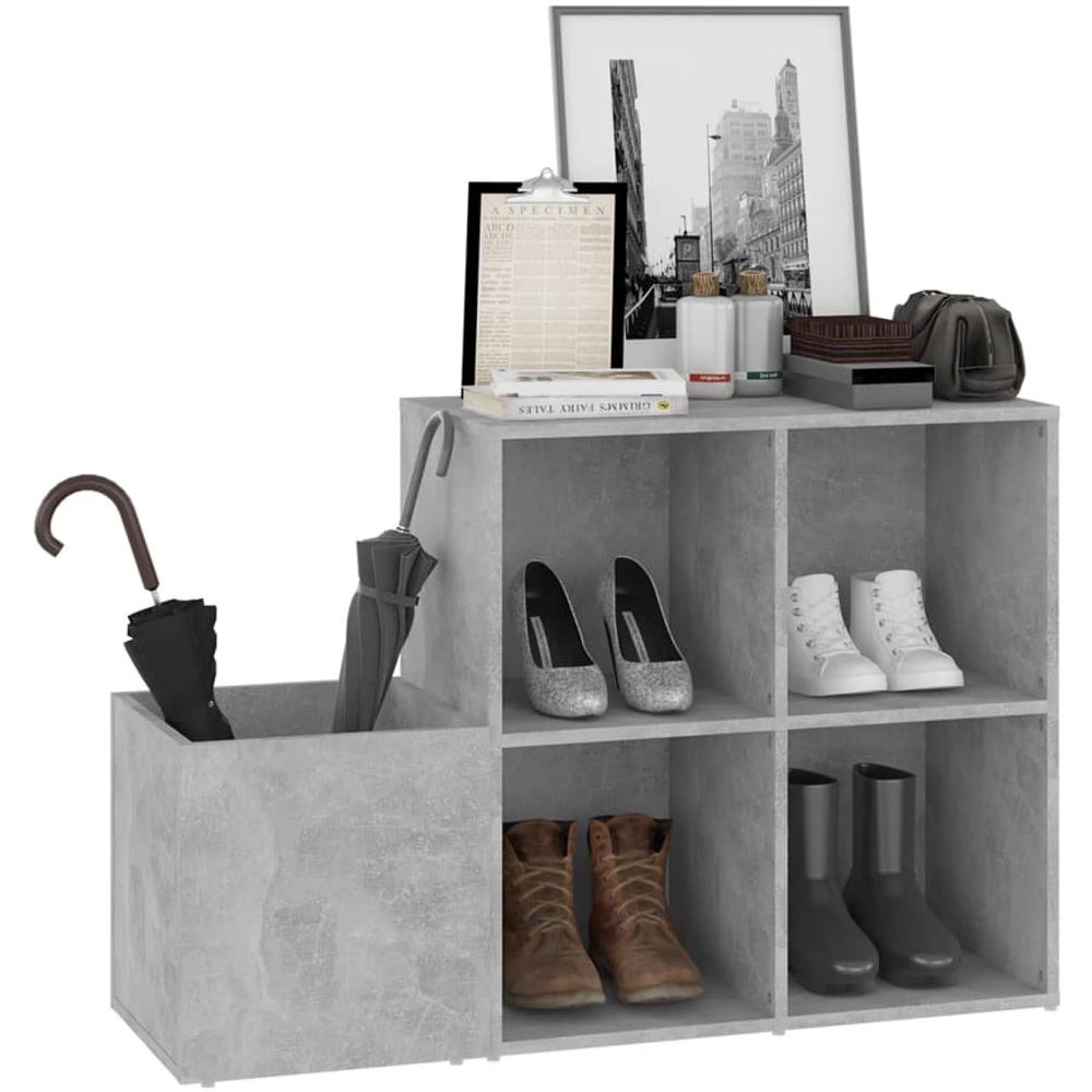 Scarpiera Ingresso Grigio Cemento 105x35,5x70 Legno Multistrato - Foto 8