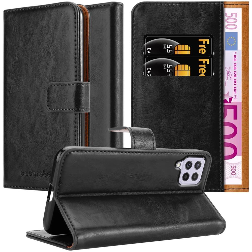 Custodia Compatibile Con Samsung Galaxy A22 4g / M22 / M32 4g In Nero Grafite - Coperchio Protettiva Con Chiusura Magnetica, Funzione Stand E Tasca Per Le Carte - Foto 1