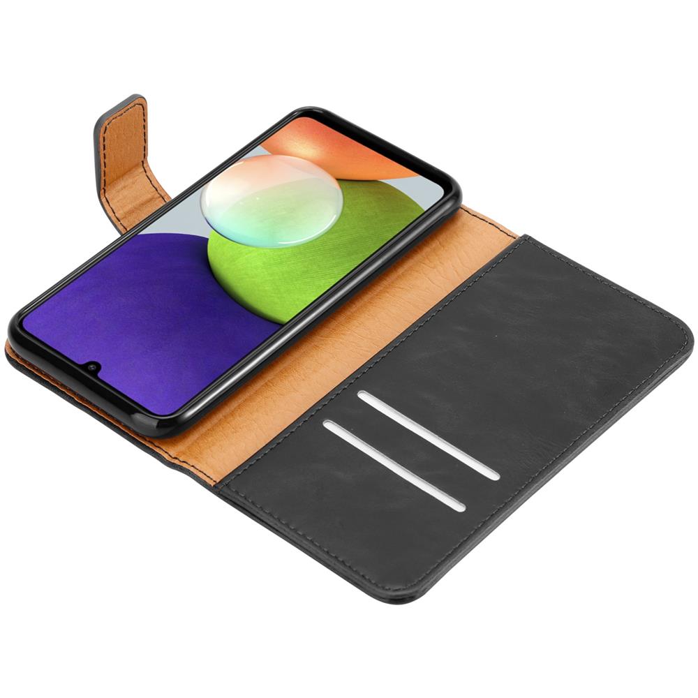 Custodia Compatibile Con Samsung Galaxy A22 4g / M22 / M32 4g In Nero Grafite - Coperchio Protettiva Con Chiusura Magnetica, Funzione Stand E Tasca Per Le Carte - Foto 8