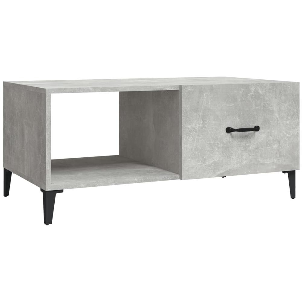 VidaXL Tavolino Salotto Grigio Cemento 90x50x35 Cm Con 2 Cassetti E Comparto - Legno Multistrato Resistente