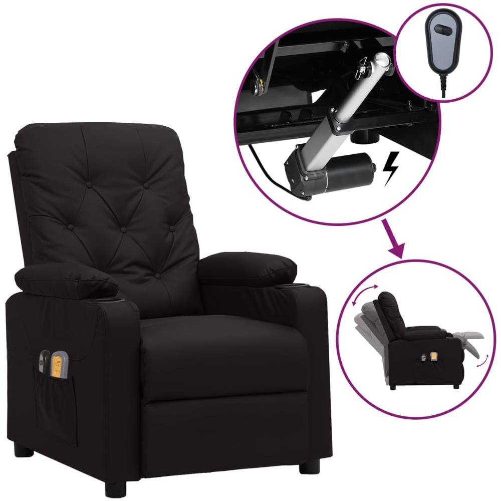 Poltrona Massaggiante Elettrica Nera in Similpelle - Foto 1