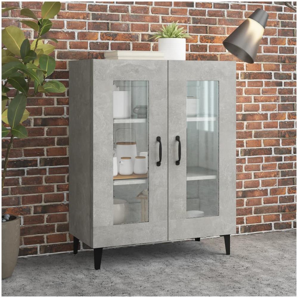 Credenza Grigio Cemento 69,5x34x90 Cm In Legno Multistrato - Foto 1